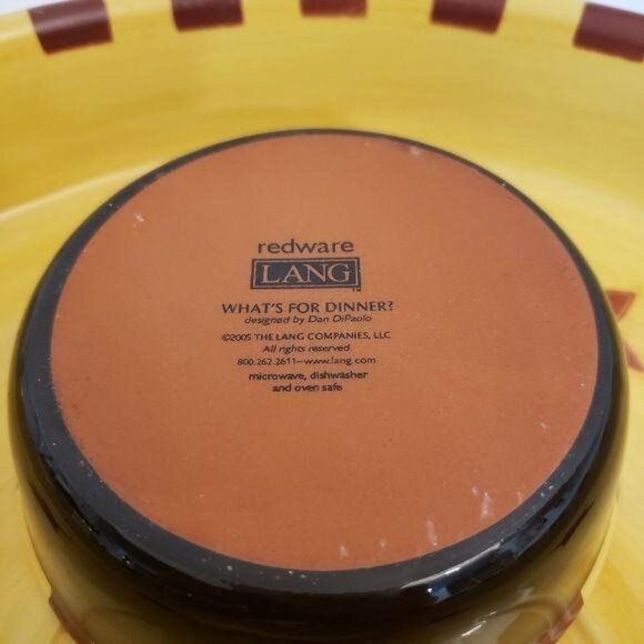 Lang Whats For Dinner Redware Star Serving Platter & Dip Bowl patriotic country - Picture 4 of 6